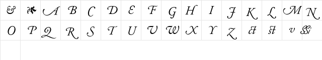 Garamond Alternate SSi Italic  glyph index