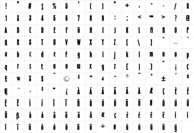 TFHotelmodTwo Heavy  glyph index