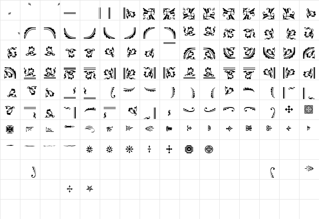 OrnamentsTwoSSK Regular  glyph index