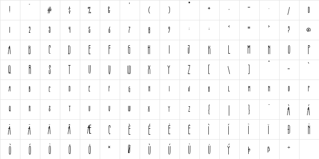 Sophier Letties CAPITALE Regular  glyph index
