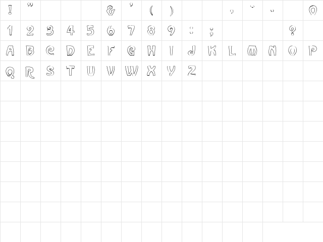 Hoohaa 1 Regular  glyph index