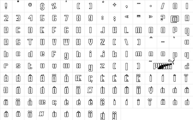 My Puma Outlined Regular  glyph index