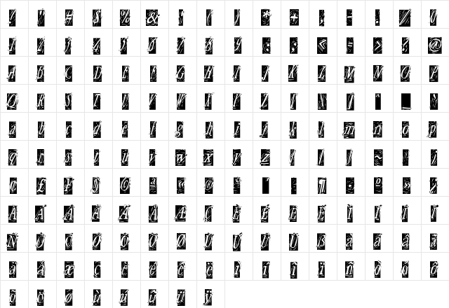 Craft Reversed  glyph index