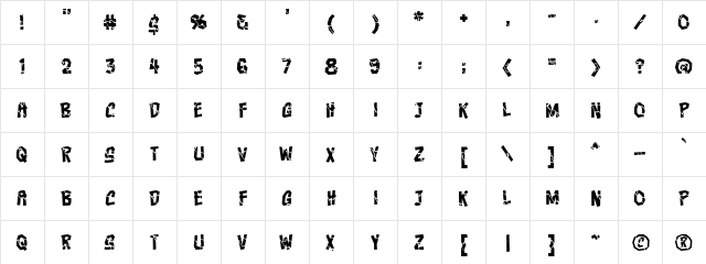 Crashcourse BB Regular  glyph index