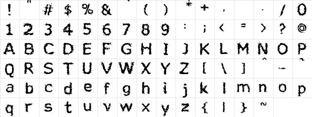 Bageerah Regular  glyph index