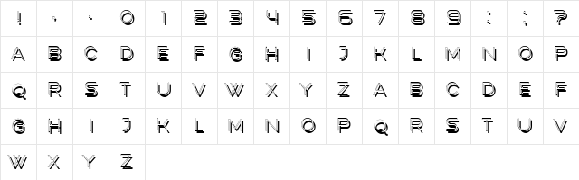 True Artisans Regular  glyph index