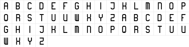 boring Regular  glyph index