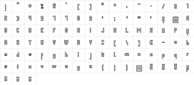 FM College Team outline Regular  glyph index