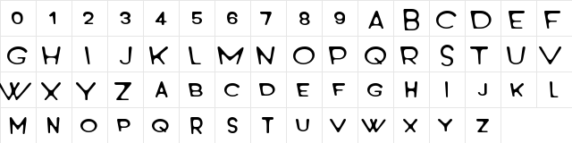 Monster World Regular  glyph index