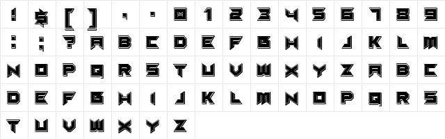 Suggested 3D Filled Regular  glyph index