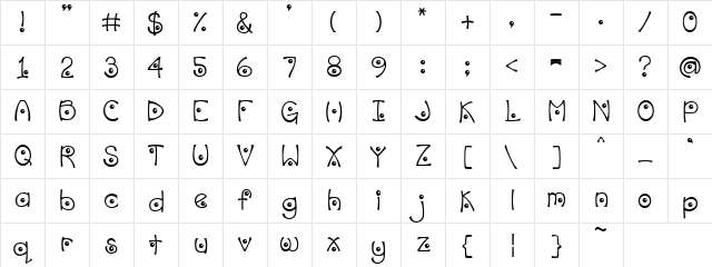 DJ EightBall Regular  glyph index