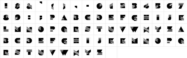 Sinaloa Regular  glyph index