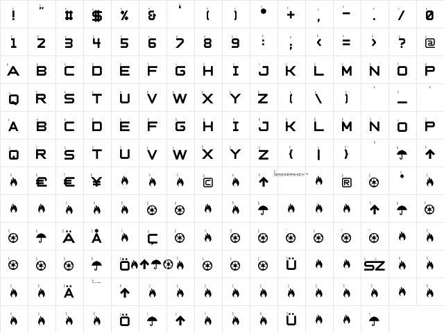 DS GS69 Regular  glyph index