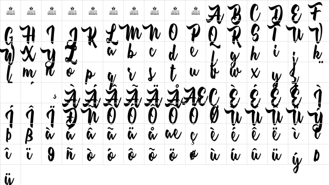 Breakfast on the beach Personal Regular  glyph index