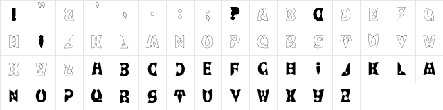 LoopDeLoop Regular  glyph index