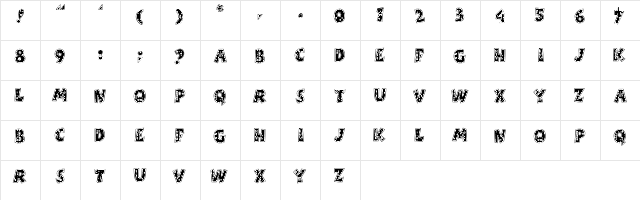 Decor Regular  glyph index