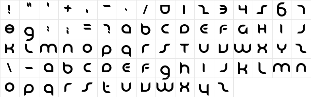 Danube Regular  glyph index