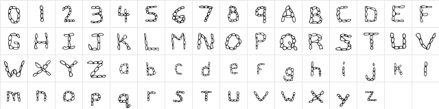 Raock Regular  glyph index