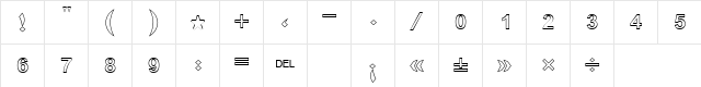 Boutros Ads Outline Bold  glyph index