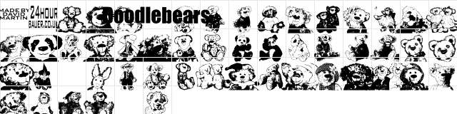 Doodlebears Regular  glyph index