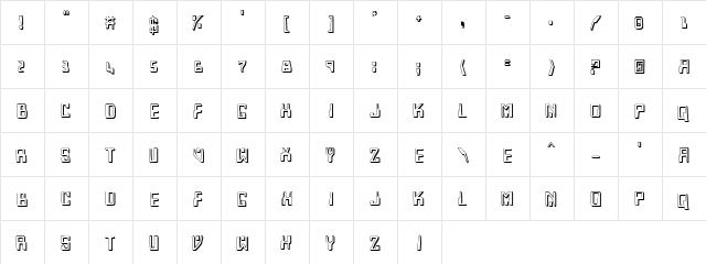 Homemade Robot Shadow Shadow  glyph index
