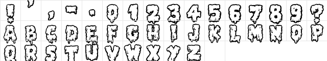 Lethal Slime Regular  glyph index