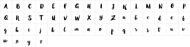 Winter Brush Demo Regular  glyph index