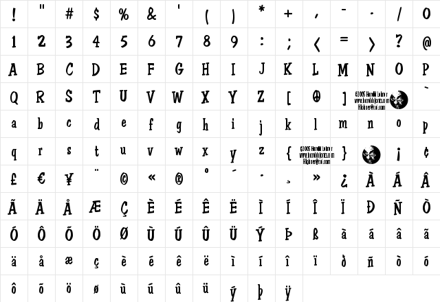 Don Semiformal Regular  glyph index