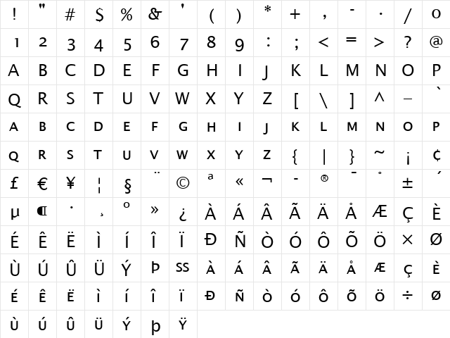 Alphabet4 Regular  glyph index