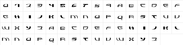 LHF Gypsy Regular  glyph index