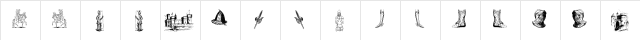 the middle ages II Regular  glyph index
