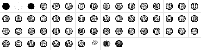 LombardiCaps-Round Regular  glyph index