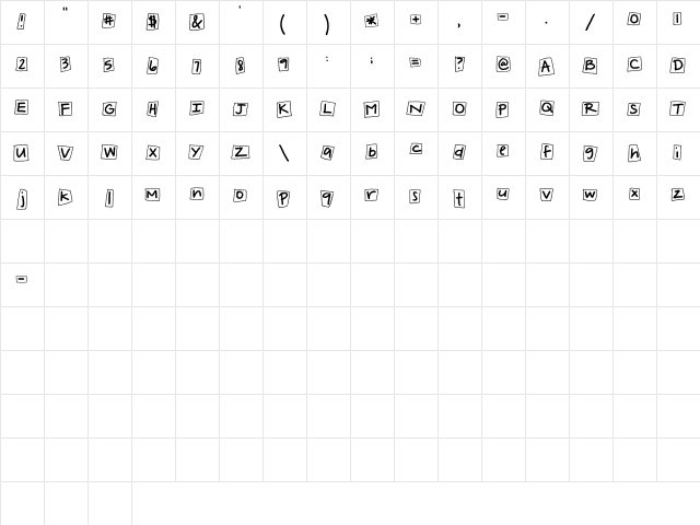 2Peas Block Party 2Peas Block Party  glyph index