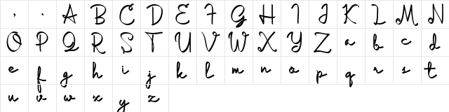 Localova Script - Demo Regular  glyph index