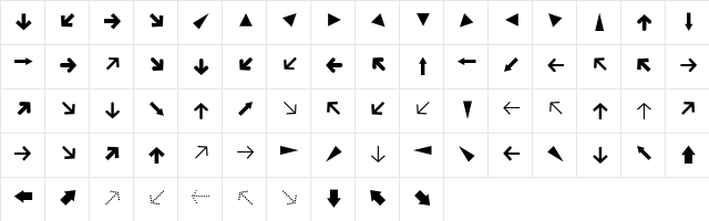 FFDingbats Regular  glyph index