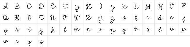 Rubican Regular  glyph index