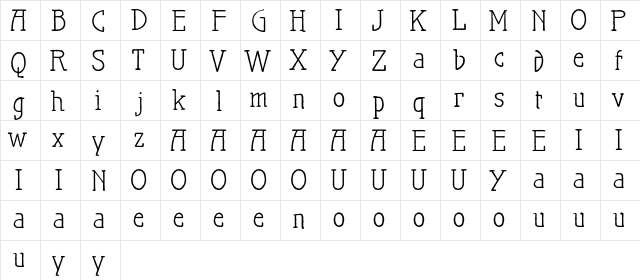 Maiers Nr.21 Pro Regular  glyph index