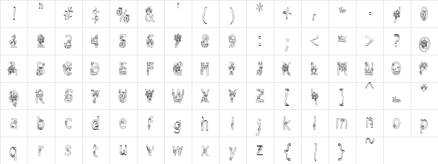 PC Bugs Regular  glyph index