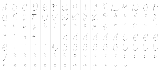 Kandis Marsh Demo Script Regular  glyph index