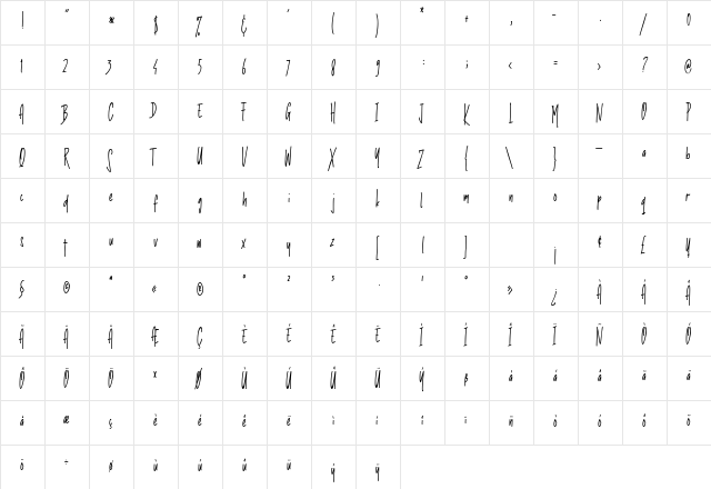 The Sticky Longest Regular  glyph index