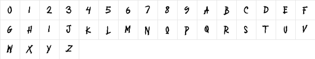 BROKEN STORM Regular  glyph index
