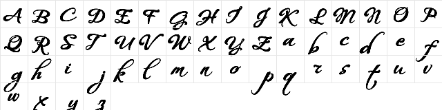 WHISPERS CALLIGRAPHY_DEMO_essential_BOLD Regular  glyph index