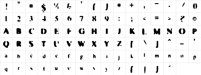Gini Pig Regular  glyph index