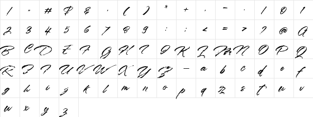 Styledeep Brush Personal Use Regular  glyph index