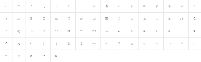 LowerHaight Regular  glyph index