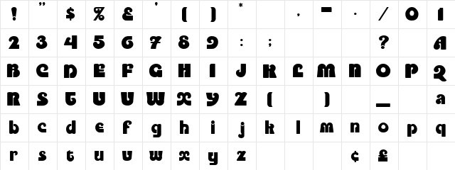 Saltire Normal  glyph index