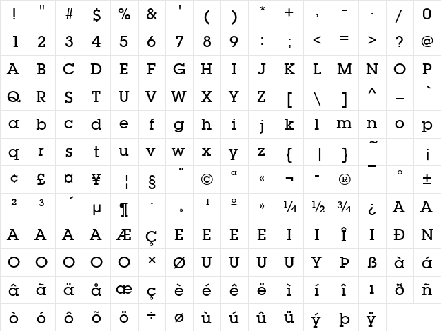 Lubalin Graph ITC T Medium  glyph index