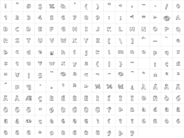 Paneuropa Crash barrier Black  glyph index