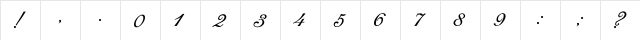 Romana Script Regular  glyph index