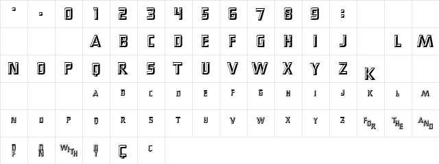 PopUps Regular  glyph index